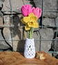 Handmade macrame tulips and daffodil flowers in upcycled vase - Image 6
