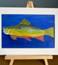 Brook trout in deep blue water. Original painting in acrylics  - Image 4