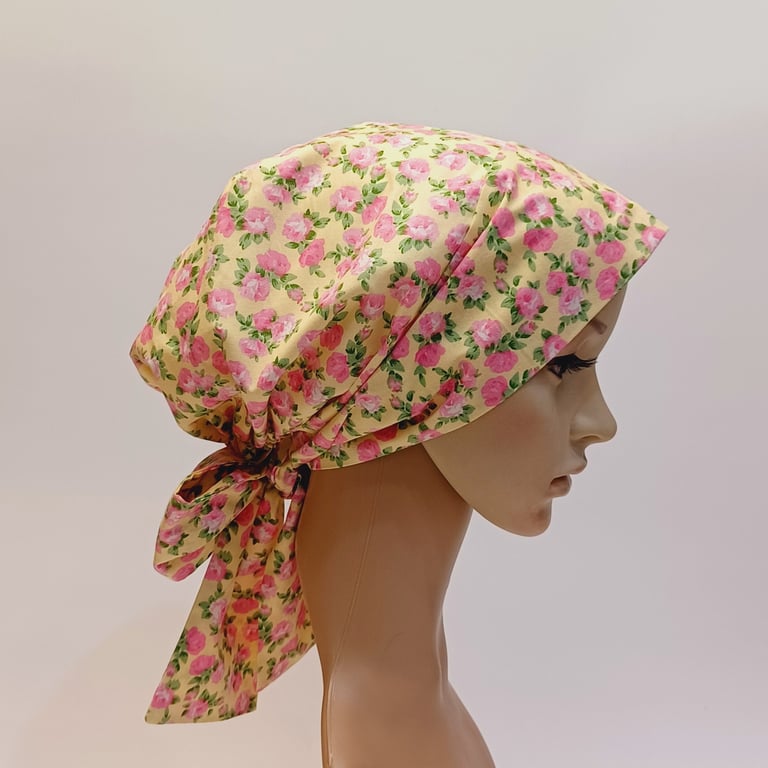 100% cotton head wear, lined nurse hair coverage, surgical scrub cap, multi use