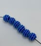 Handmade blue stripey lamp work glass beads - Image 5