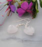 Rose quartz heart earrings - Image 1