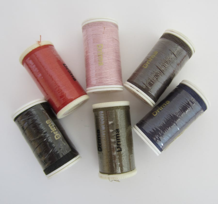 SALE 6 Reels of Coat's Drima Sewing Thread.
