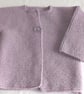 Babies Handknitted Jacket Cardigan, Lilac, 6 to 12 monthes, hm108