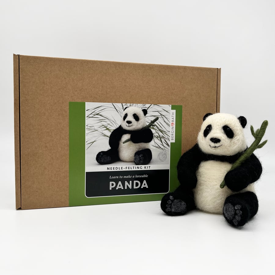 Needle Felting Kit Panda make your own gian... Folksy
