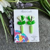 Spring Green Composite Dangle Earrings