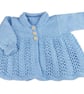 Baby boys Cardigan, Hand Knitted, Light Blue, Collared Sweater, Baby Shower  - Image 10