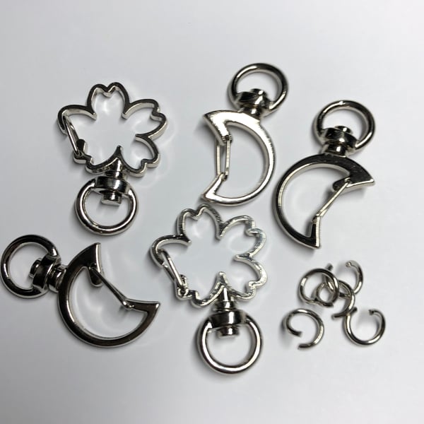 Moon and Flower shape keyring bag clips