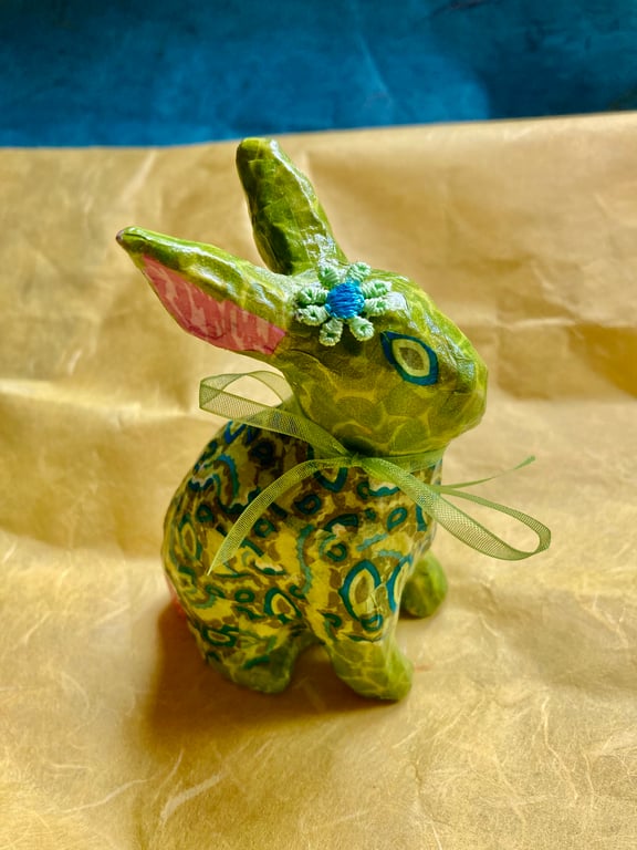 Pretty in green decopatch bunny