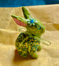 Pretty in green decopatch bunny - Image 1