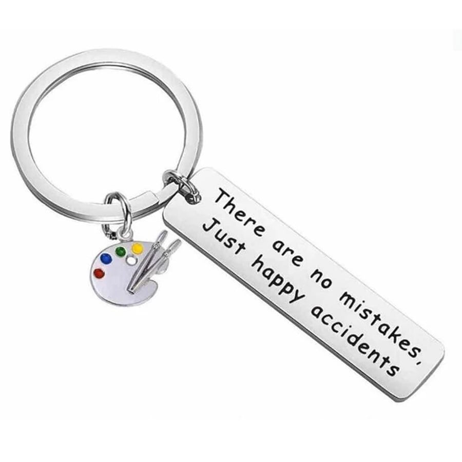 Bob Ross Happy Accidents Keychain