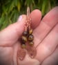Tigers eye and copper earring featuring leaf style drop - Image 4