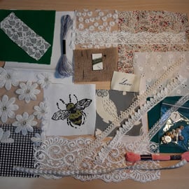 Wildlife slow stitch kit with over 25 selected items. Limited edition. 