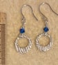 Circular dangly earrings with blue Swarovski crystal beads  - Image 3
