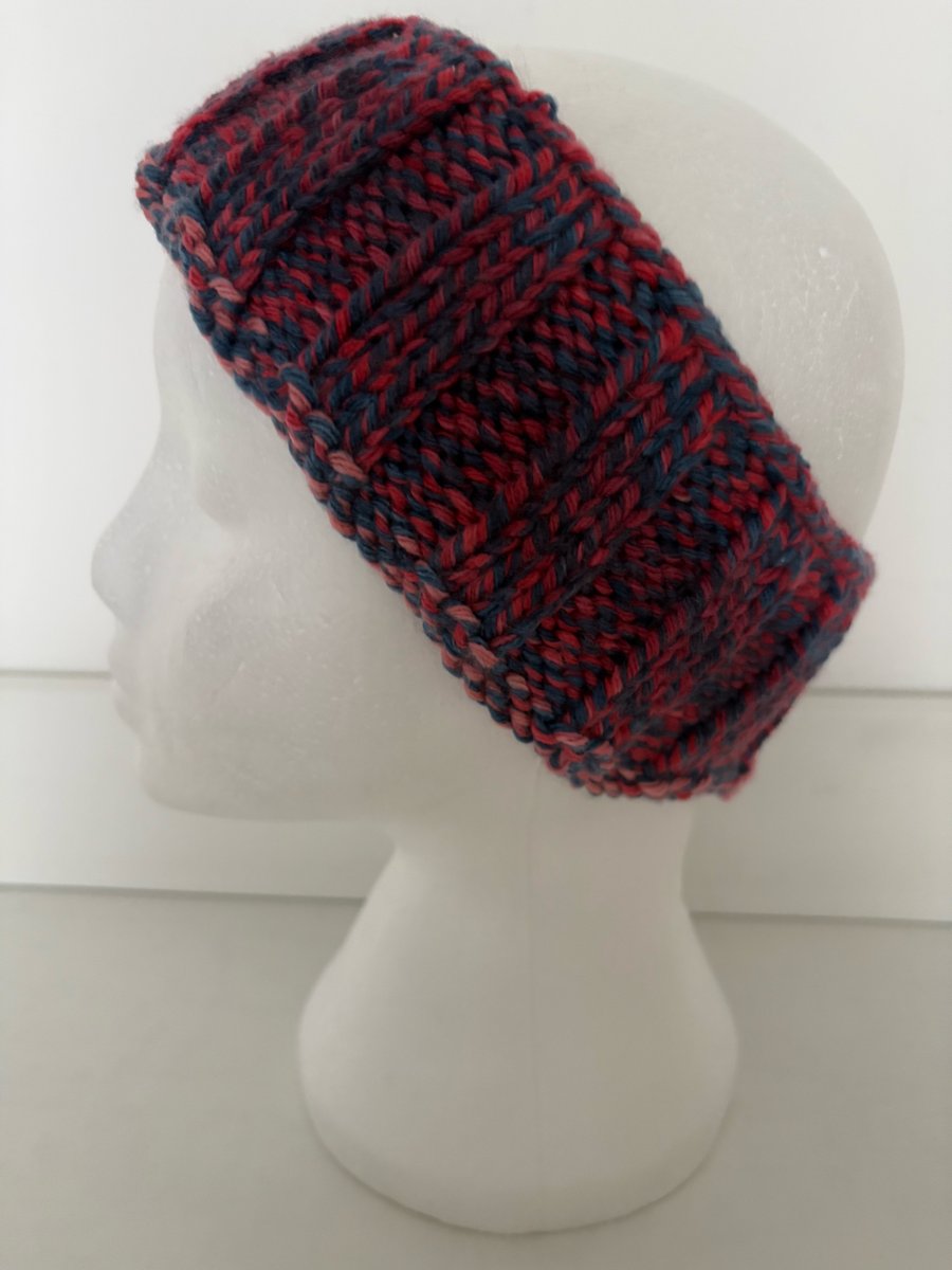 Hand knitted headband. 