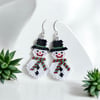 Christmas Snowman beadwork earrings 