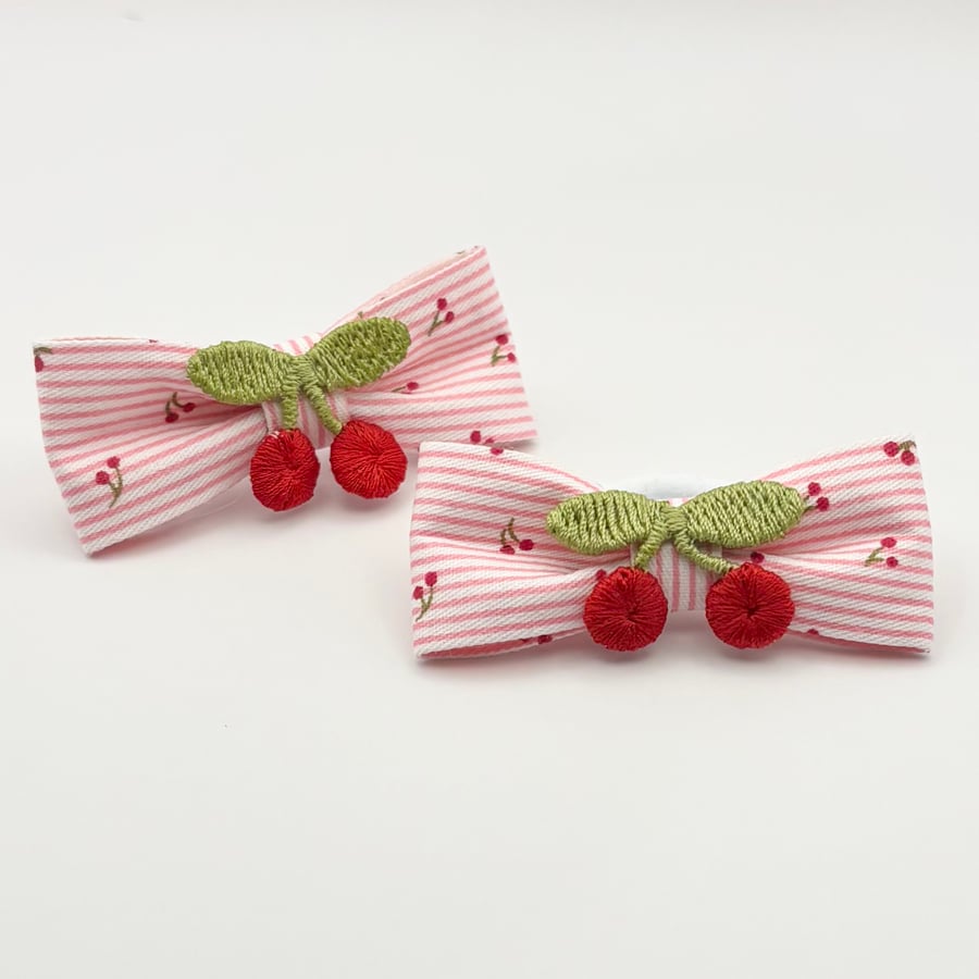 Red Cherry Bow Hair bobbles 