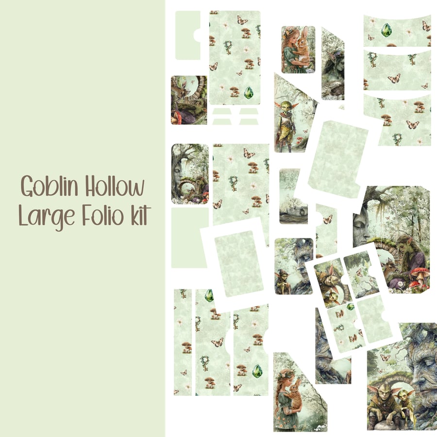 Goblin Hollow Large Folio kit Scrapbooking, Ephemera, Journal, Digital Download