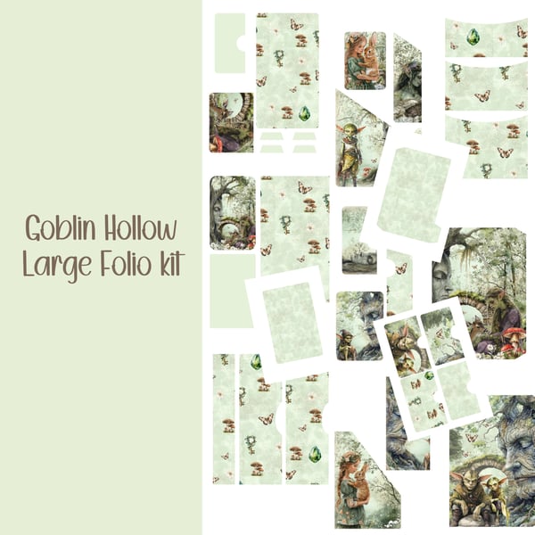 Goblin Hollow Large Folio kit Scrapbooking, Ephemera, Journal, Digital Download