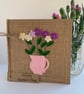 Handmade Mother’s Day Card. Purple and cream flowers from wool felt. Keepsake. - Image 4
