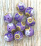 Purple Polymer Clay Millefiori Flower Beads - Image 5