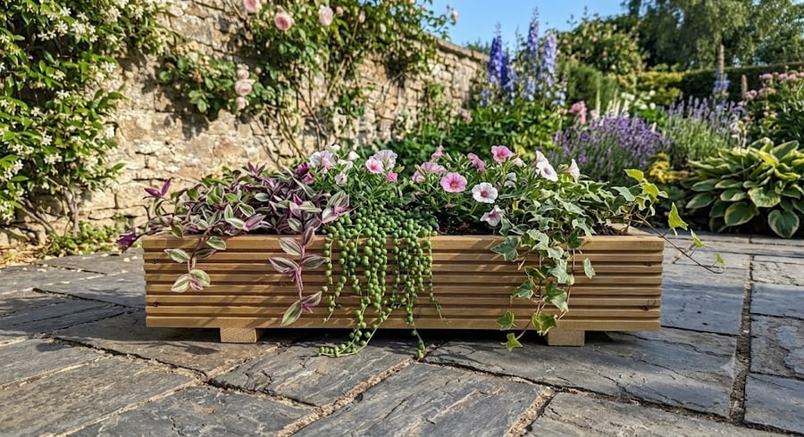 Rustic Timber Decking Planter Garden Trough Small Medium Large Custom Size