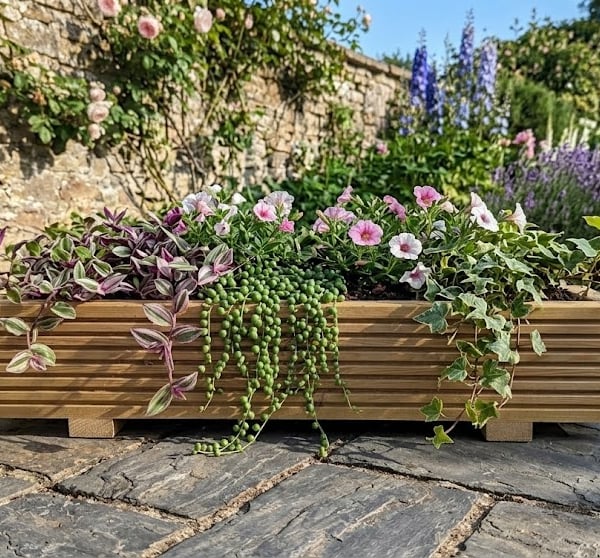 Rustic Timber Decking Planter Garden Trough Small Medium Large Custom Size