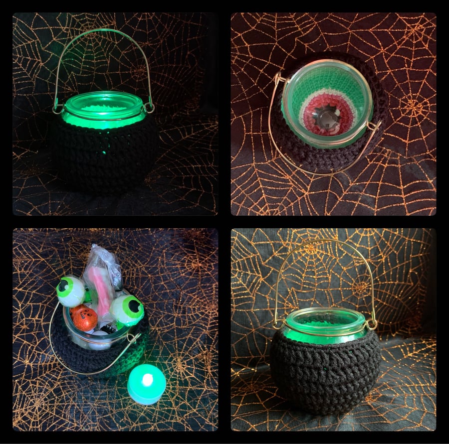 Halloween cauldron lantern