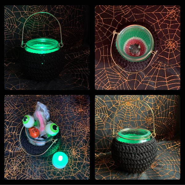 Halloween cauldron lantern