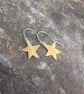 Brass Star Christmas Earrings