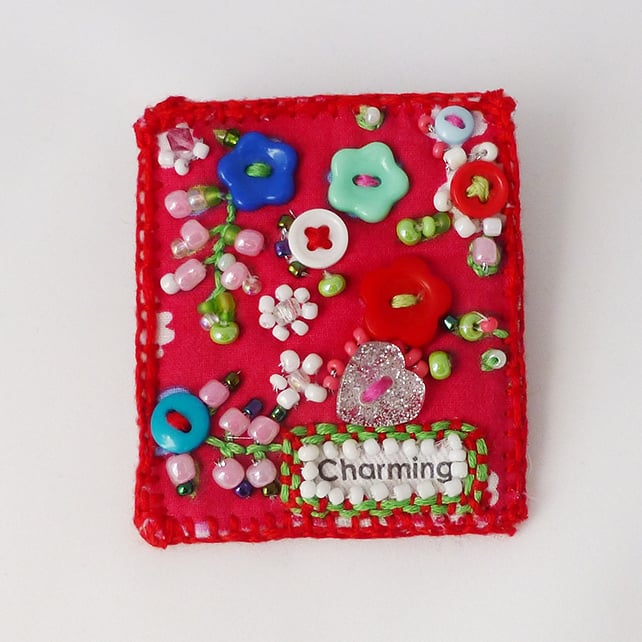 Brooch pin - Charming flower garden 