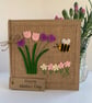 Handmade Mother’s Day Card. Purple and pale pink flowers from wool felt.  - Image 8