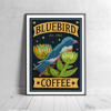 Bluebird Coffee Art Print (A4 or A3)