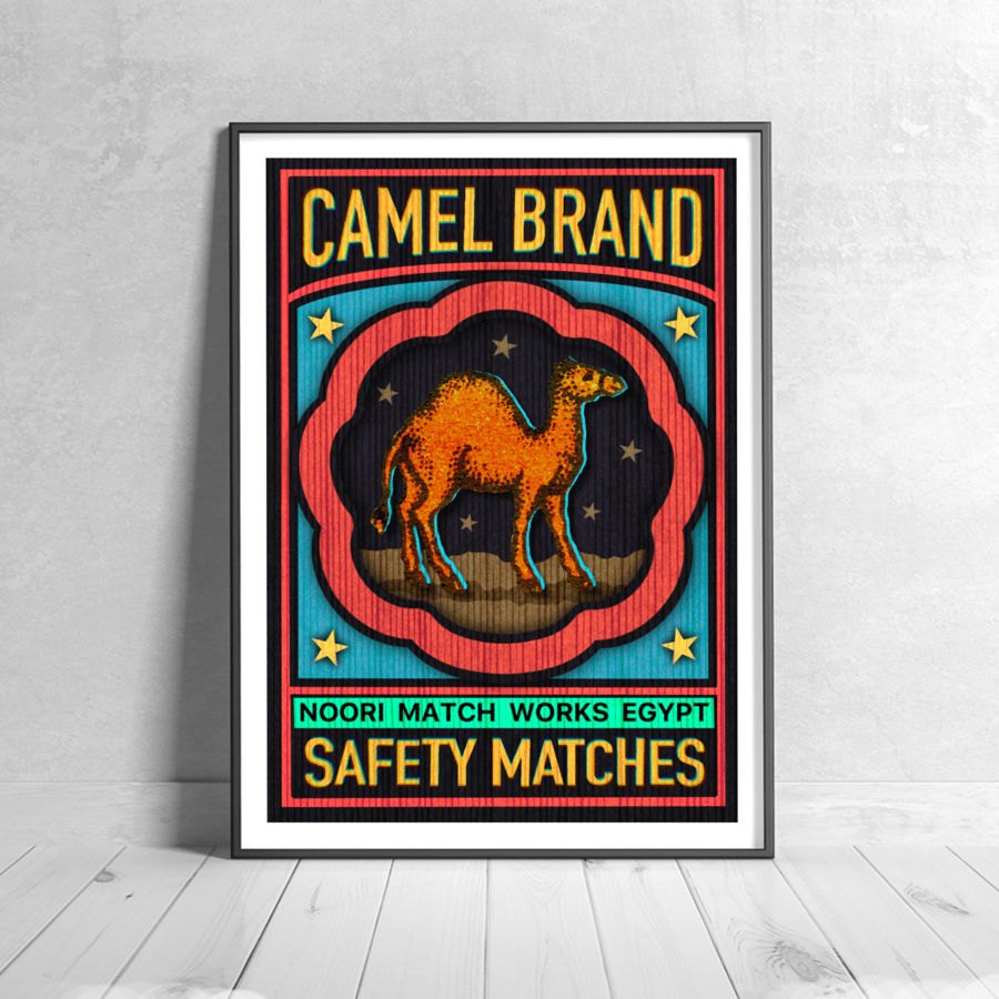 Camel Brand Safety Matches Art Print (A4 or A3) Folksy