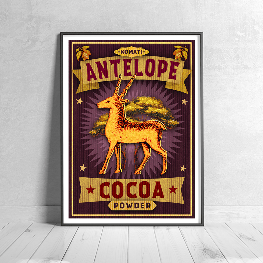 Antelope Cocoa Powder Art Print (A4 or A3)