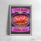 Lotus Brand Healing Balm Art Print (A4 or A3)