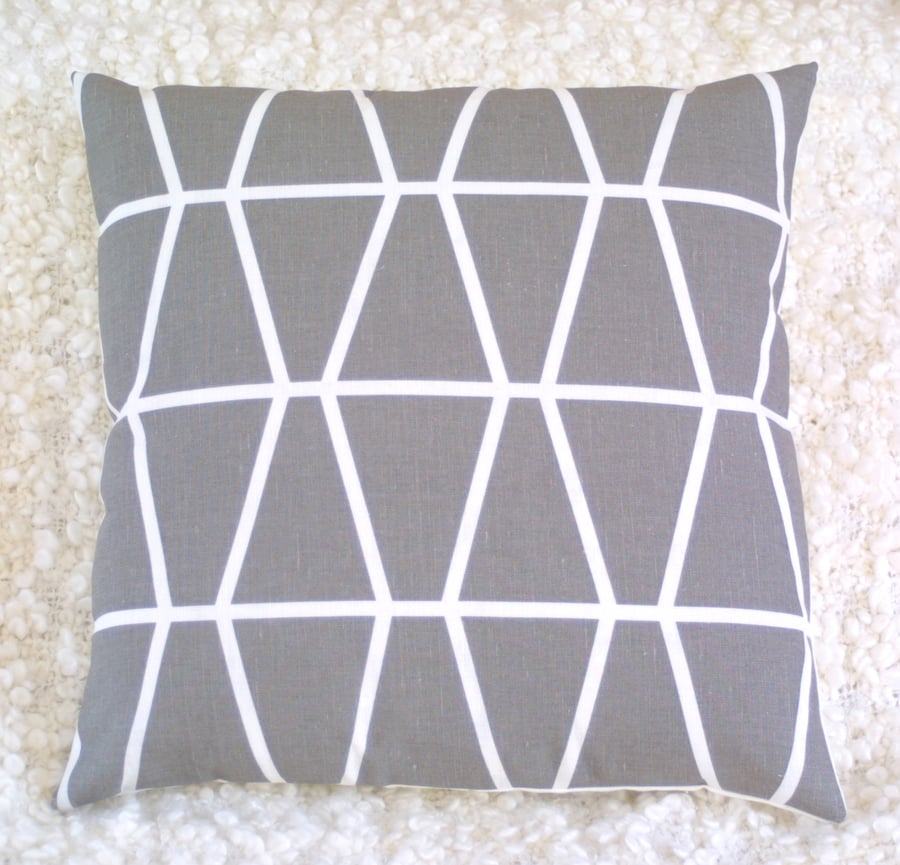 Grey Geometric cushion cover