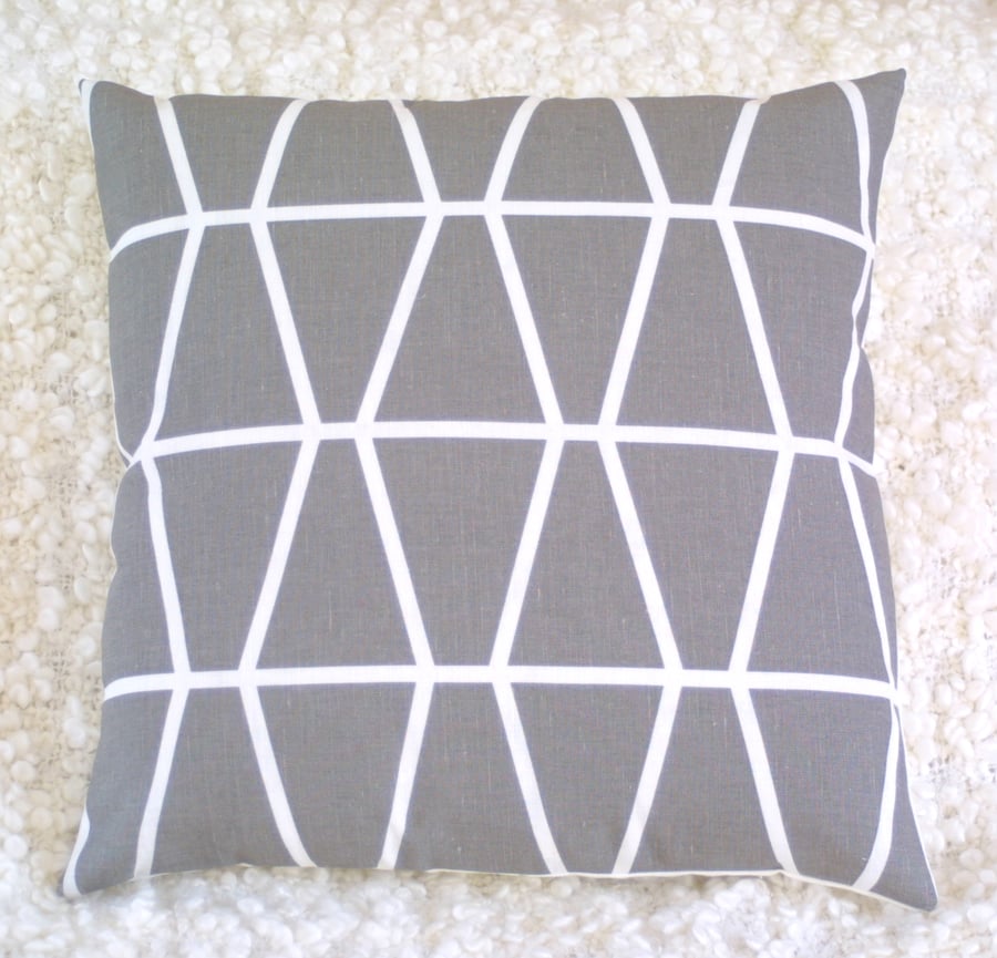 Grey Geometric cushion cover Folksy