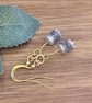 Silver Blue and Gold Czech Glass Earrings - Image 4