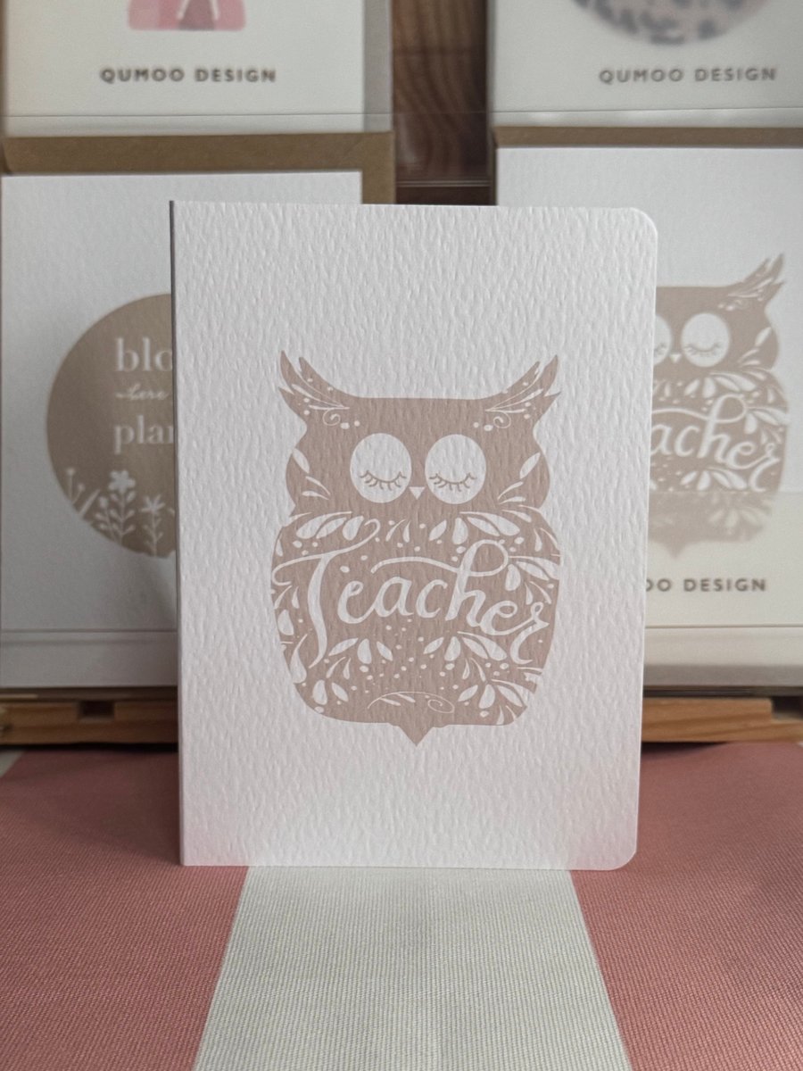 teacher owl end of year school celebration blank card (QM204)