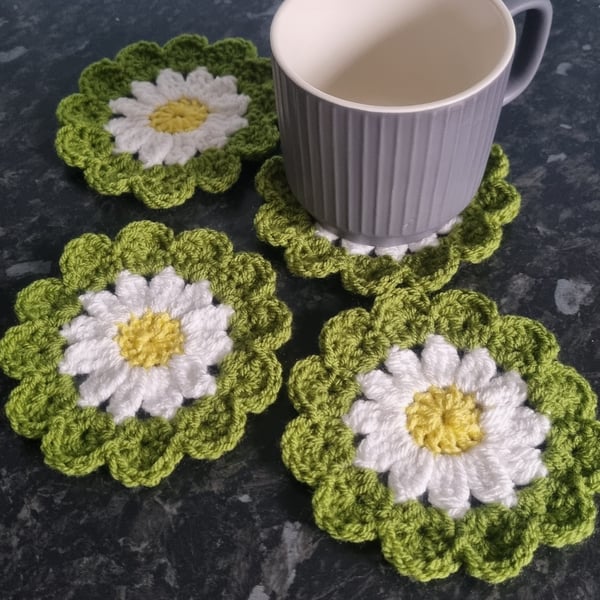 Flower crochet coasters, coffee coasters, mother's day gifts