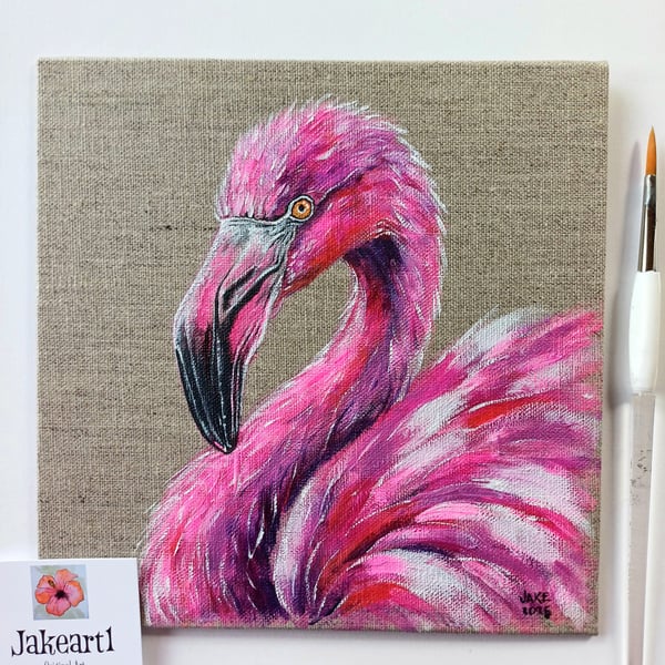 Flamingo original acrylic painting