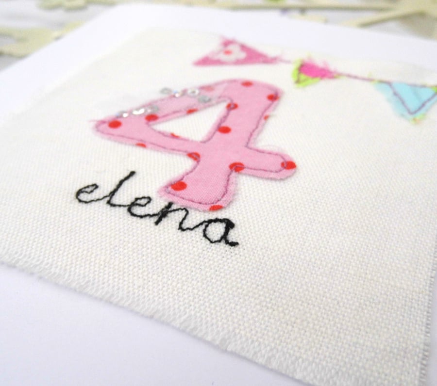 personalised birthday girl number card