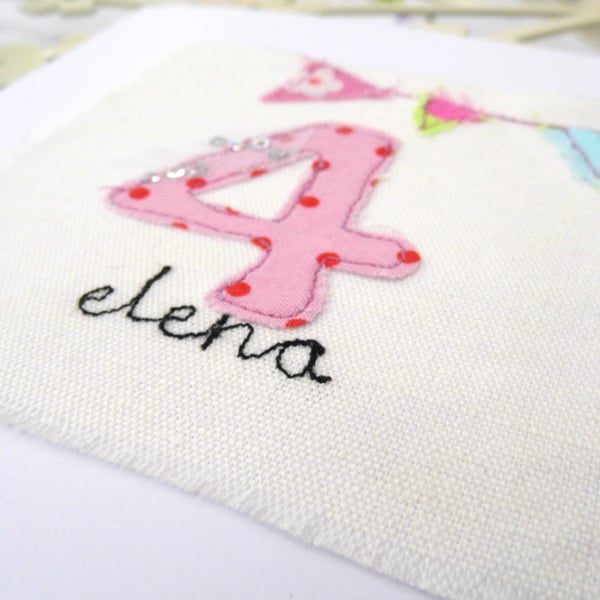 personalised birthday girl number card