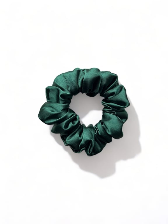 Emerald Green Satin Scrunchie - Regular