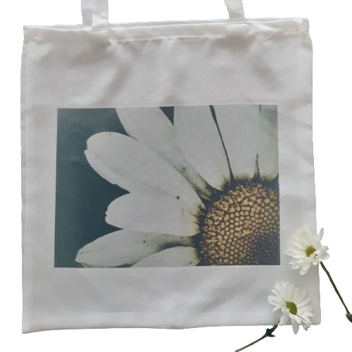  Large tote bag -shopper --  daisy floral print.