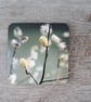Coaster set - 4 mdf coasters - tableware - gift box - green willow catkin print.