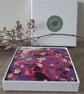 Coaster set - 4 mdf coasters - tableware - gift box - purple floral print.  - Image 5