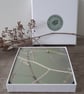 Coaster set - 4 mdf coasters - tableware -  gift box - sage green branch print. - Image 5