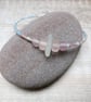 White Cornish Sea Glass Bracelet with Pastel Mix Seed Beads 