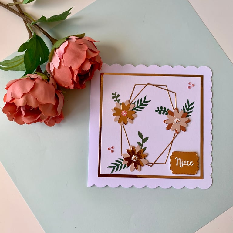 Handmade Floral Birthday Card - Niece